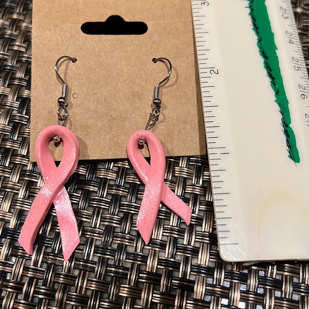 Cancer Ribbon earrings - Picture 2 of 2